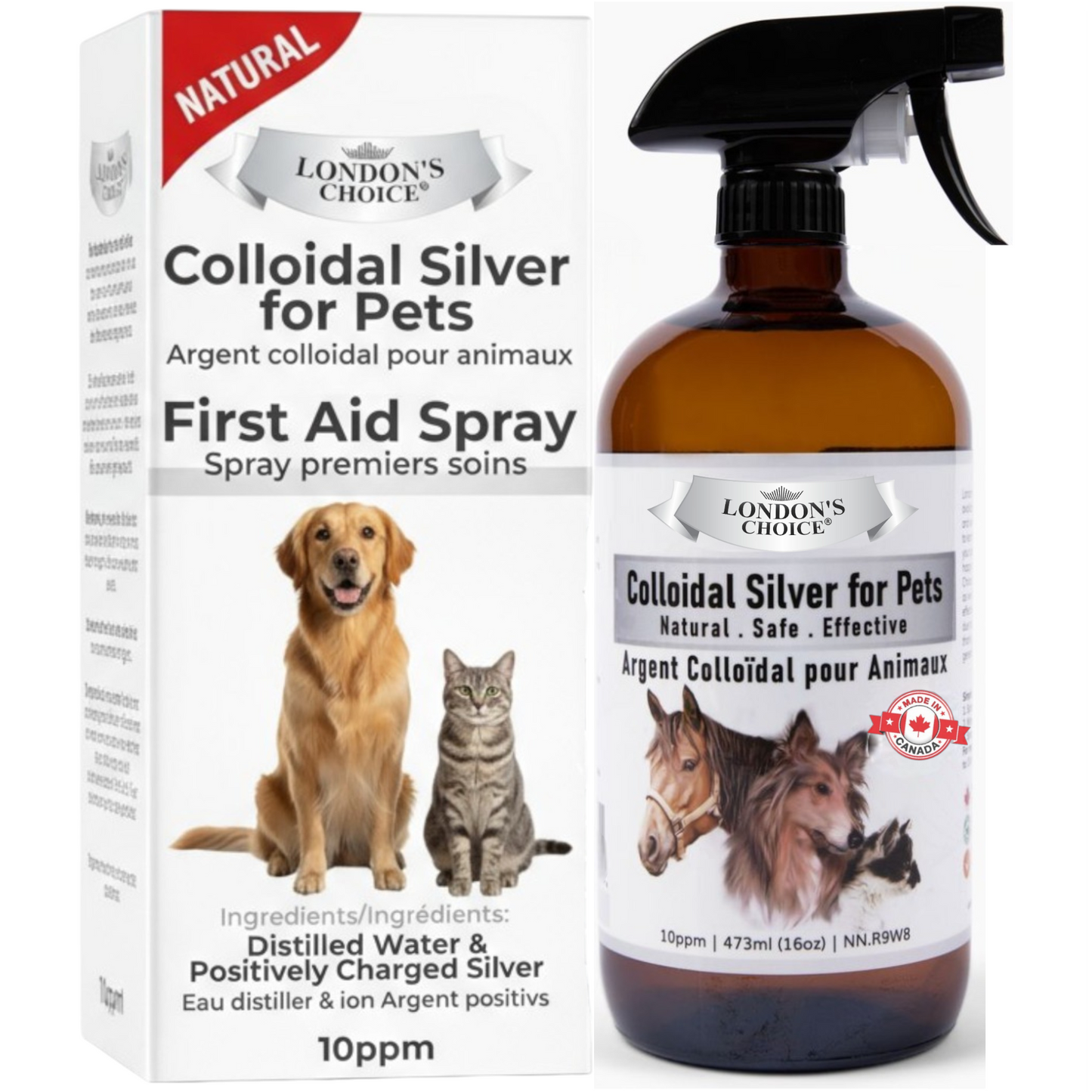 London’s Choice – Colloidal Silver for Pets (10ppm, Natural First Aid Spray for Dogs & Cats)
