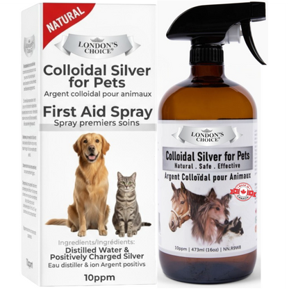London’s Choice – Colloidal Silver for Pets (10ppm, Natural First Aid Spray for Dogs & Cats)