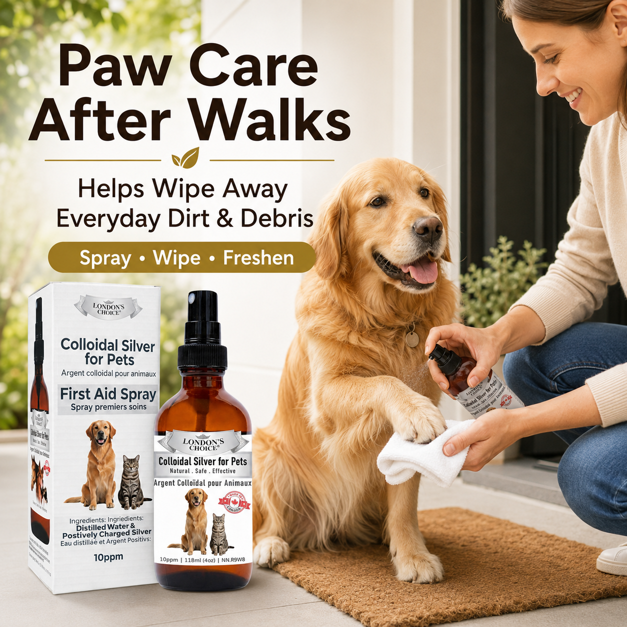 Colloidal Silver Spray for Dogs & Cats — 10 ppm