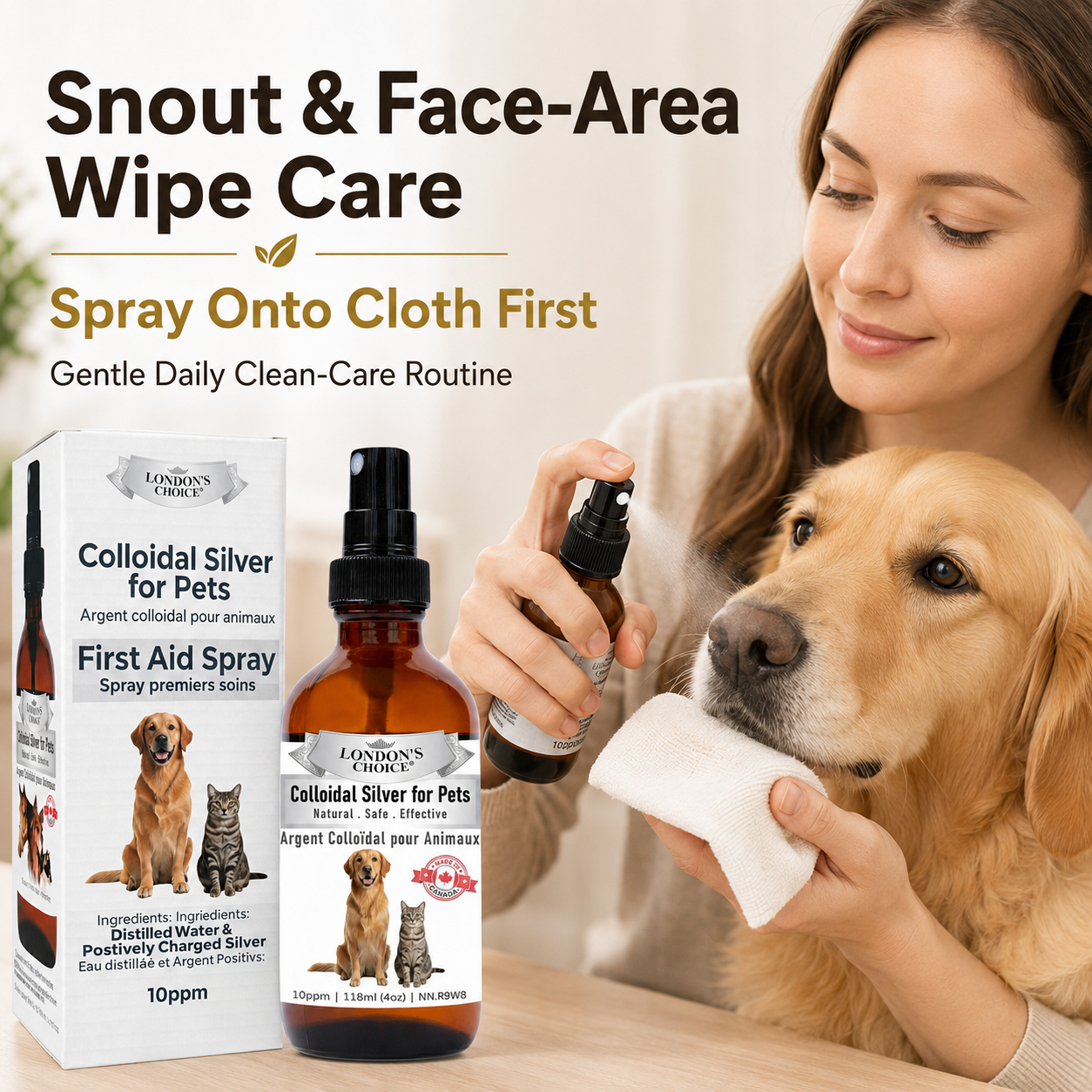 Colloidal Silver Spray for Dogs & Cats — 10 ppm