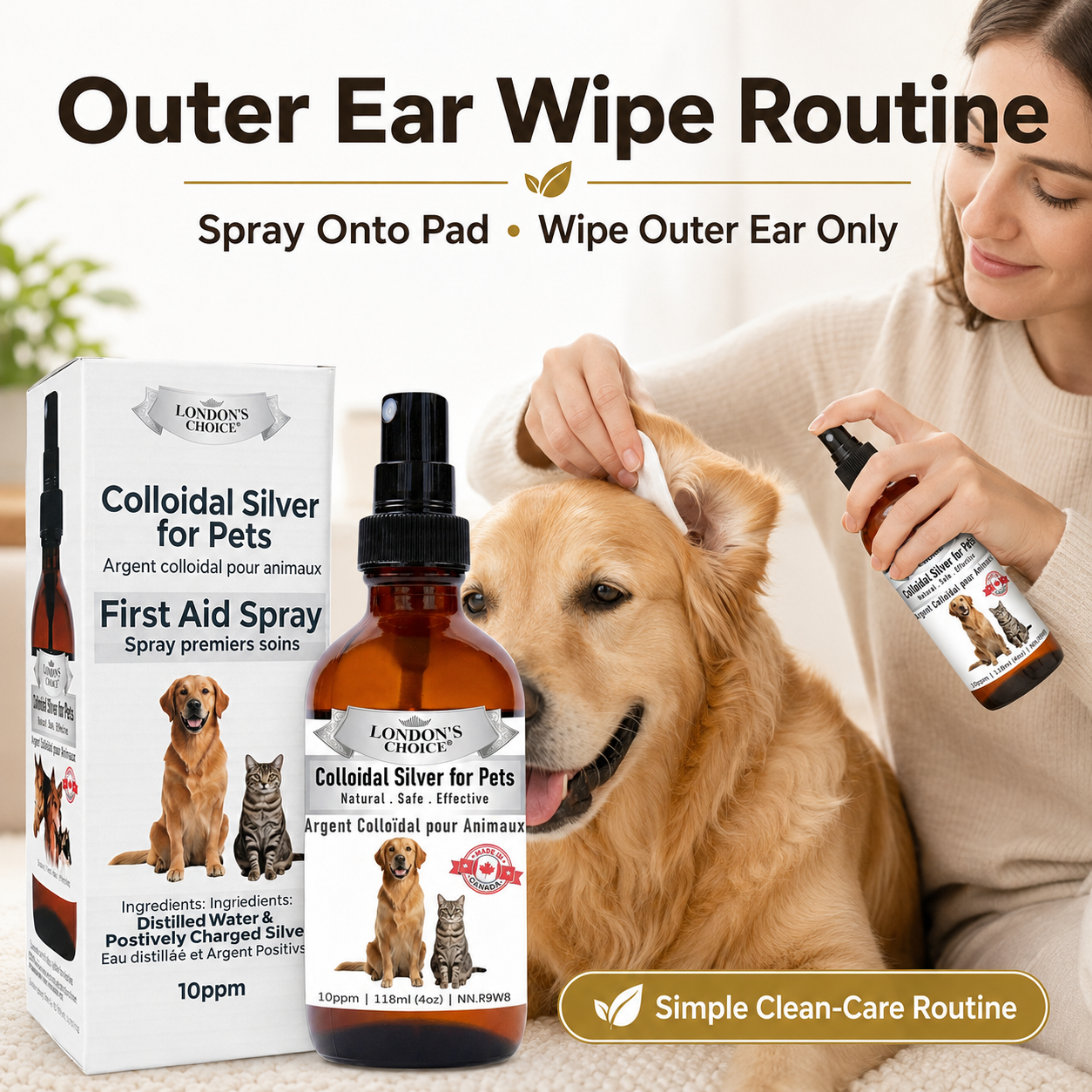 Colloidal Silver Spray for Dogs & Cats — 10 ppm