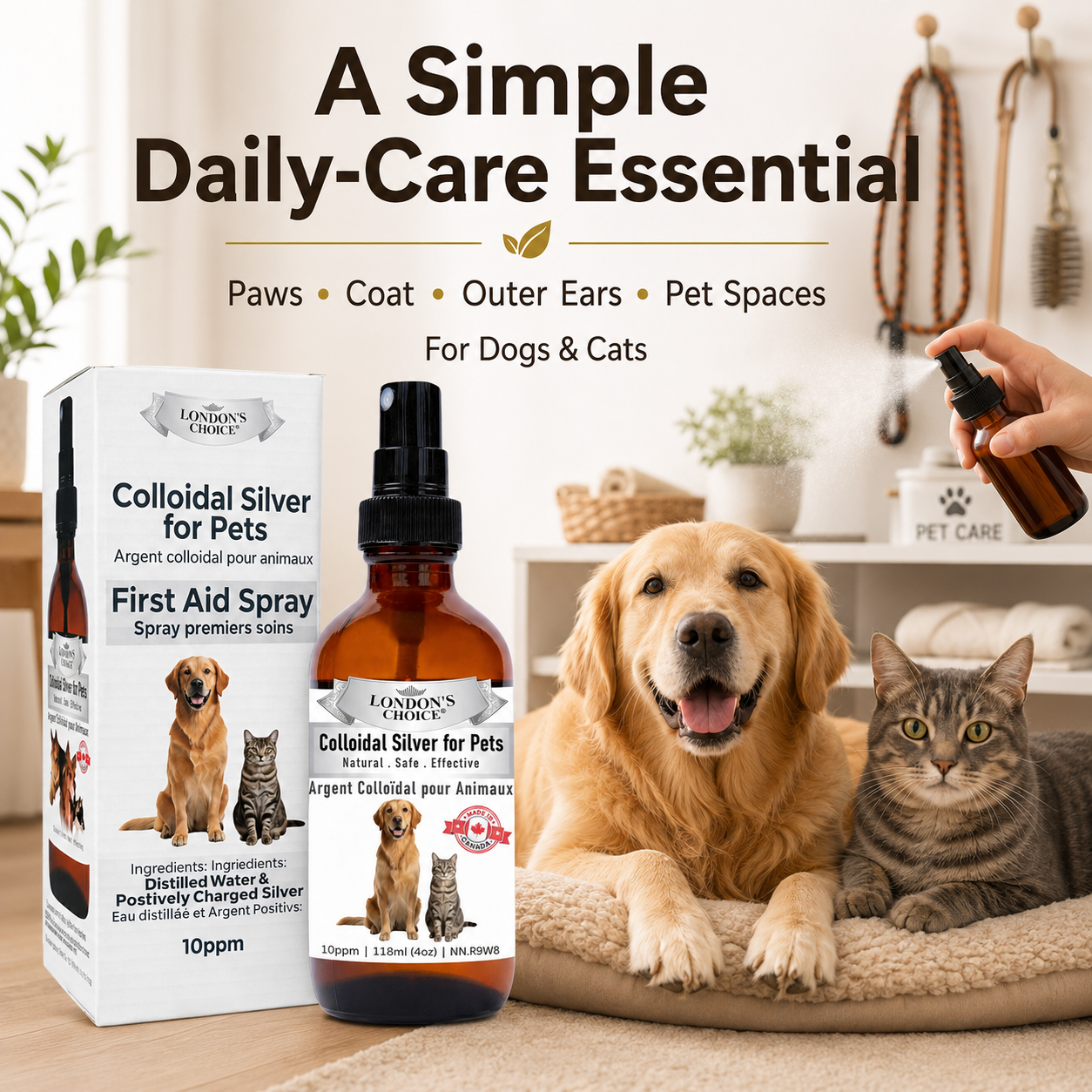 Colloidal Silver Spray for Dogs & Cats — 10 ppm