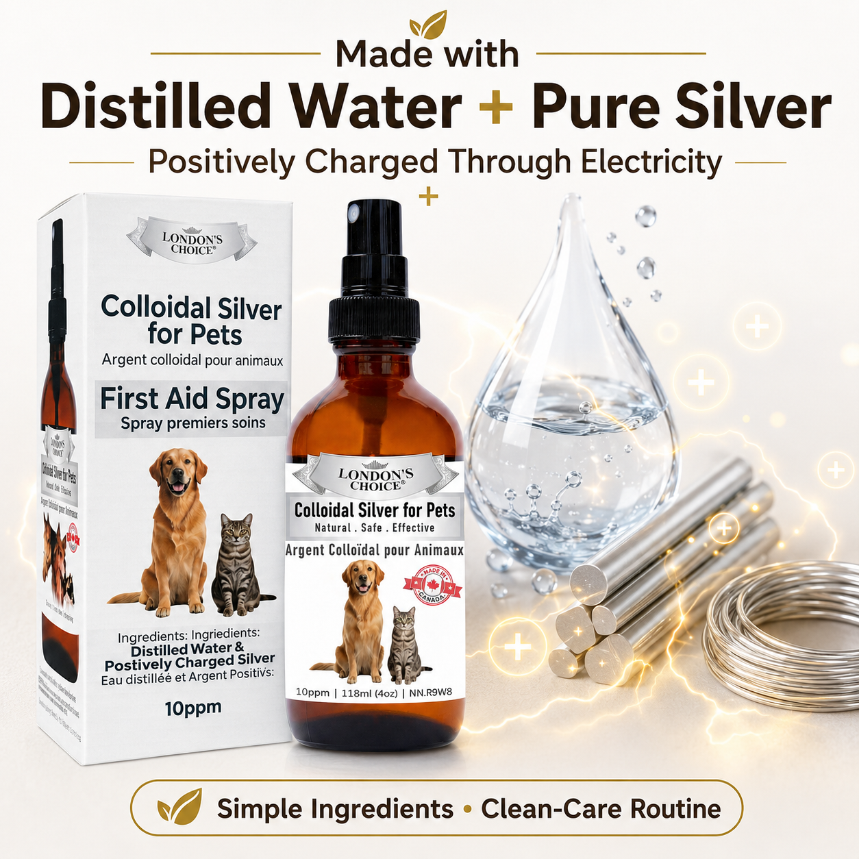 Colloidal Silver Spray for Dogs & Cats — 10 ppm