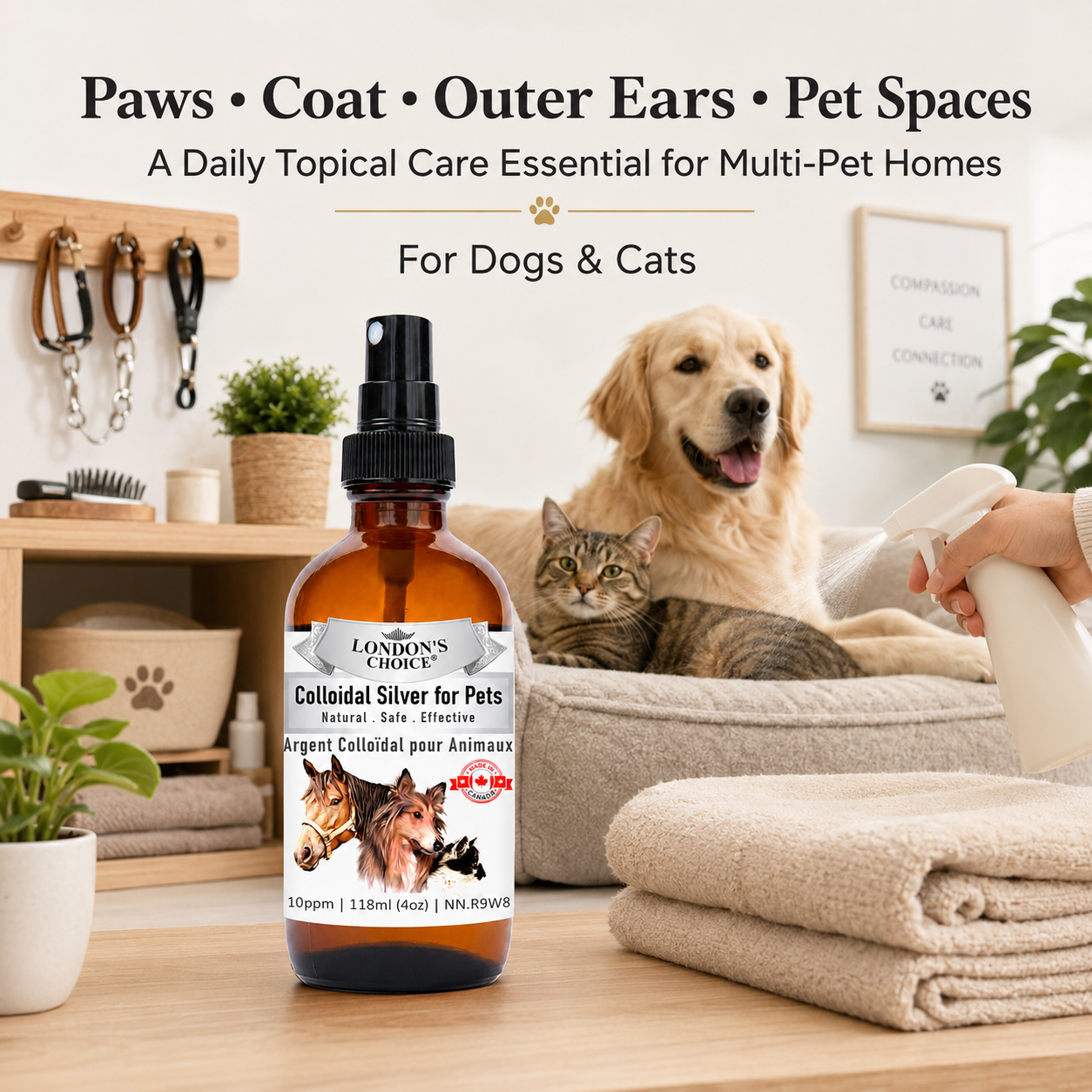 Colloidal Silver Spray for Dogs & Cats — 10 ppm