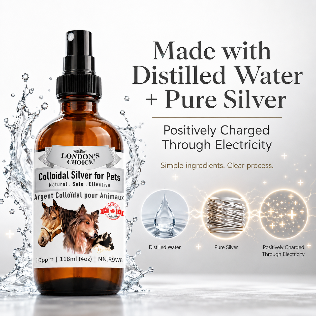 Colloidal Silver Spray for Dogs & Cats — 10 ppm