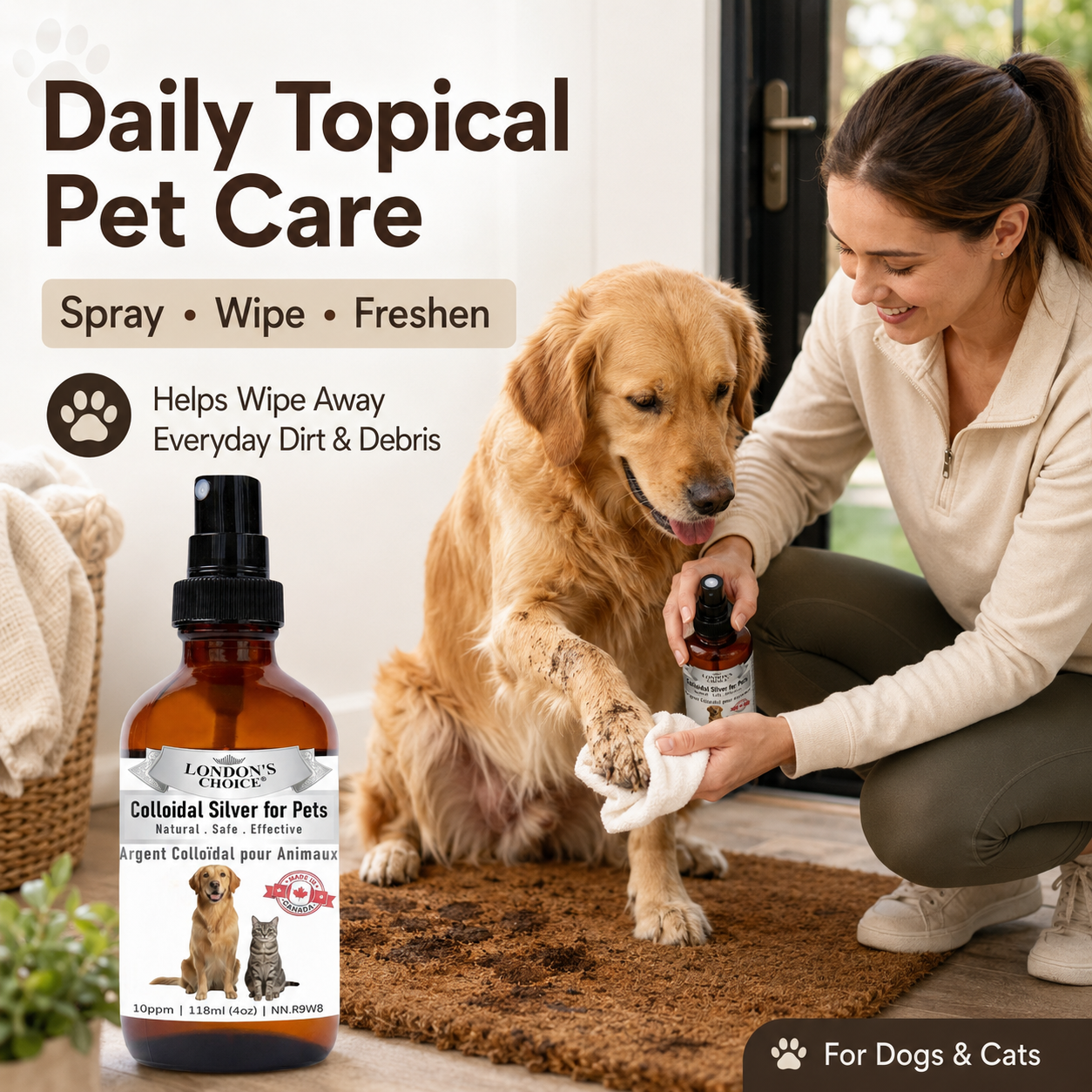 Colloidal Silver Spray for Dogs & Cats — 10 ppm