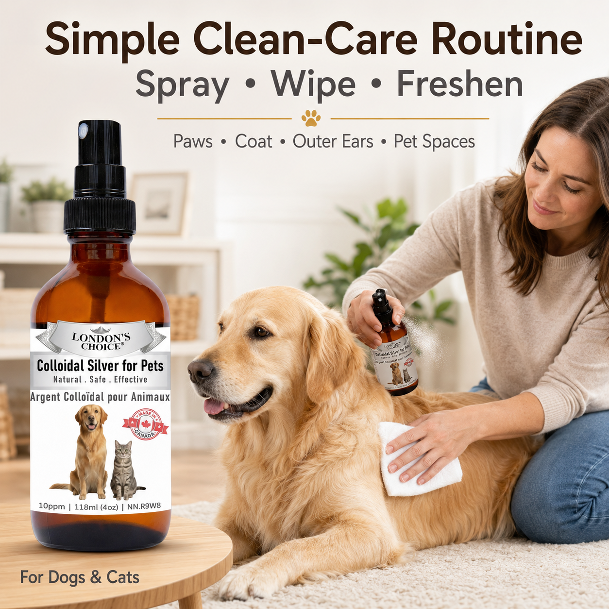 Colloidal Silver Spray for Dogs & Cats — 10 ppm