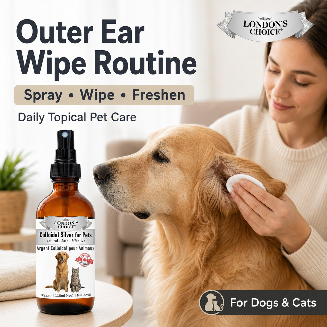 Colloidal Silver Spray for Dogs & Cats — 10 ppm