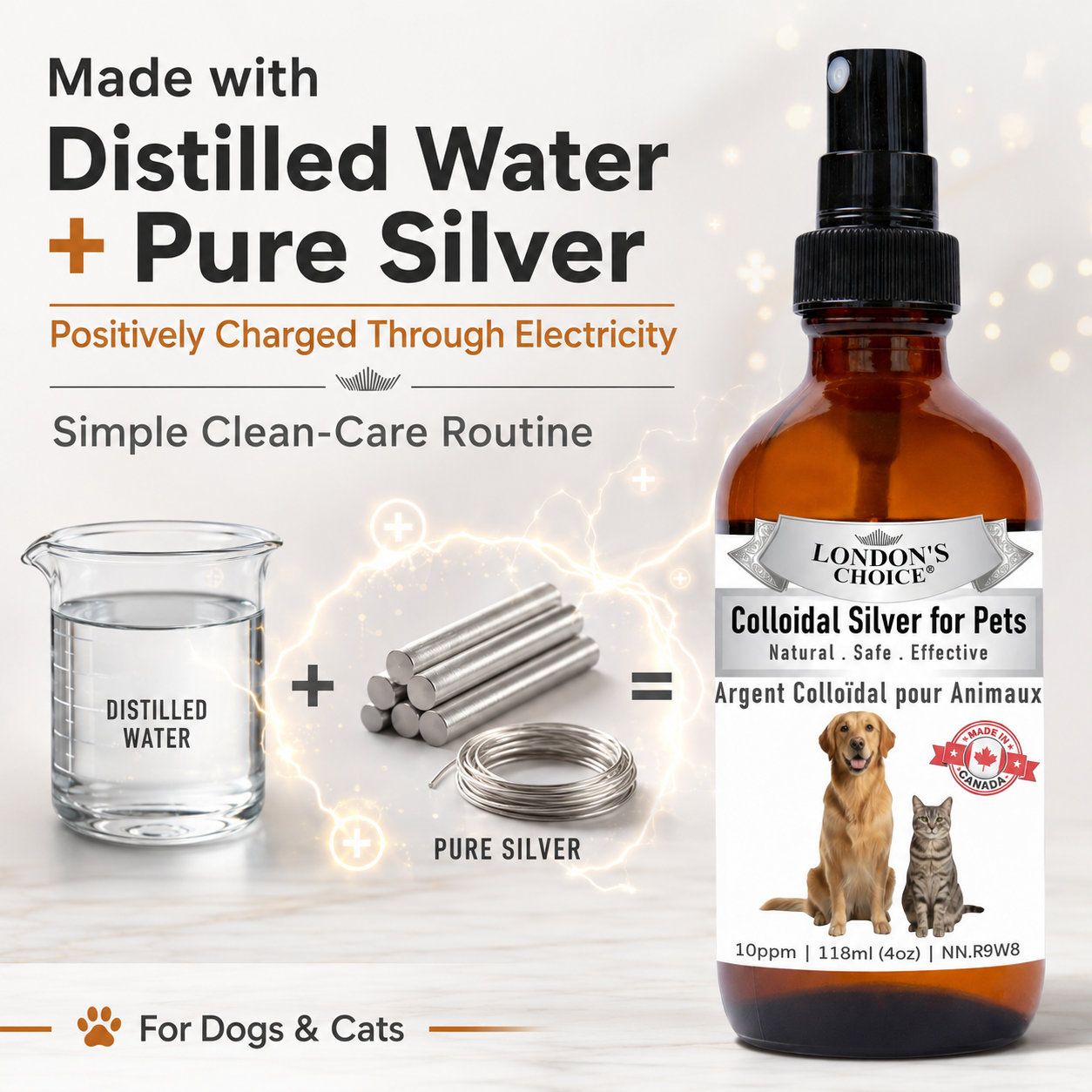 Colloidal Silver Spray for Dogs & Cats — 10 ppm