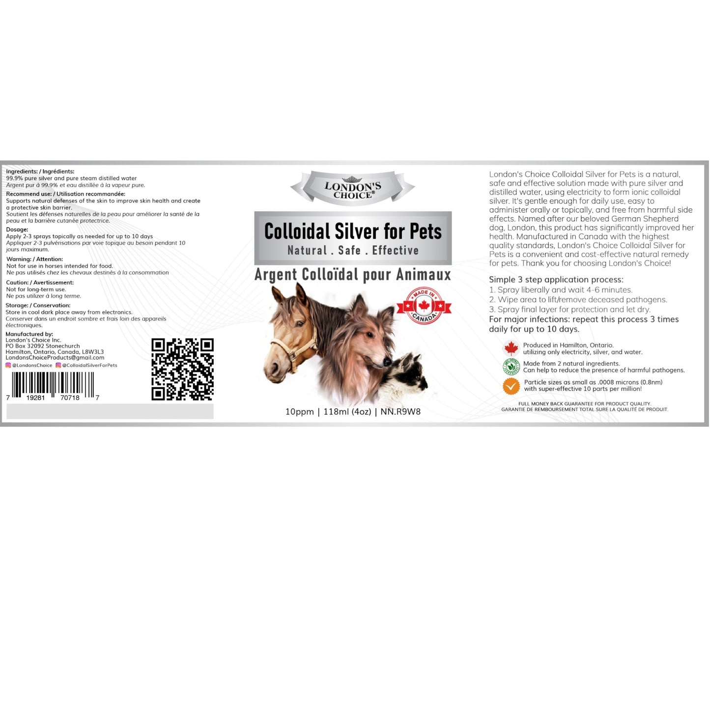 LONDON’S CHOICE - Colloidal Silver for Pets - 10ppm