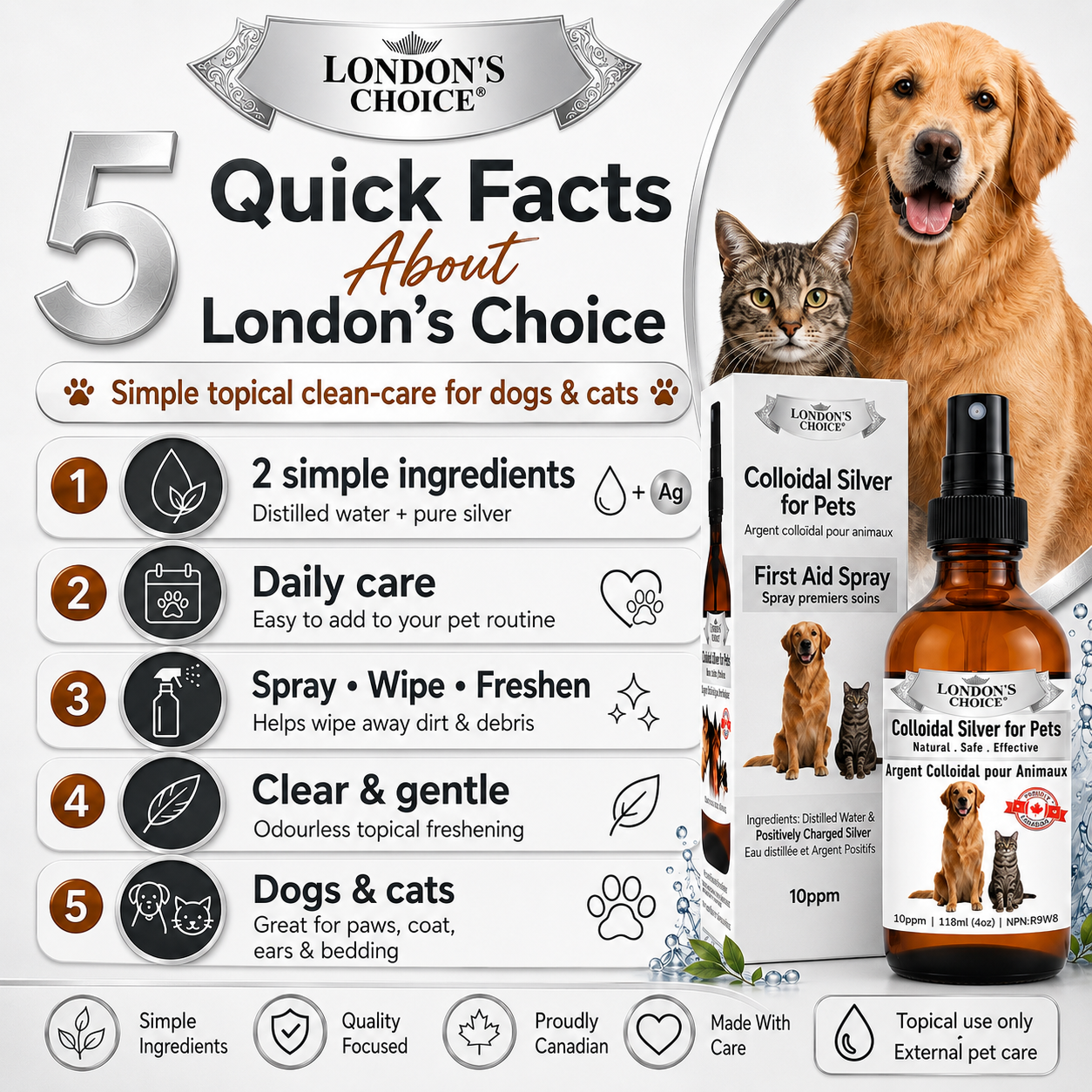 Colloidal Silver Spray for Dogs & Cats — 10 ppm