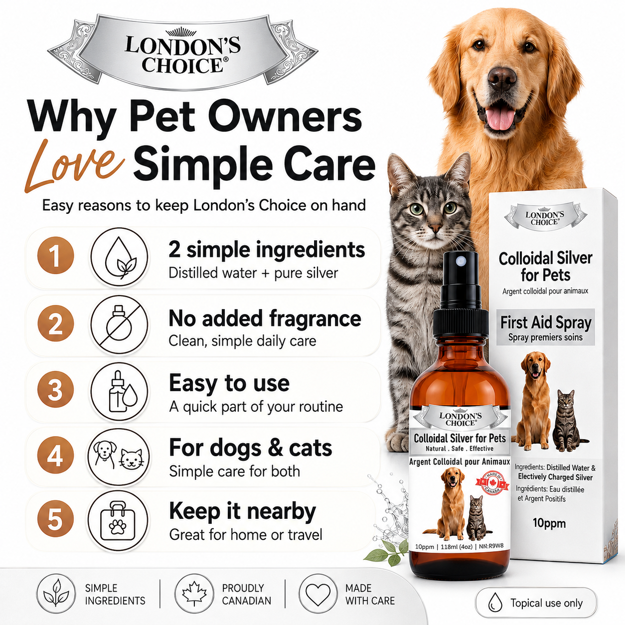 Colloidal Silver Spray for Dogs & Cats — 10 ppm