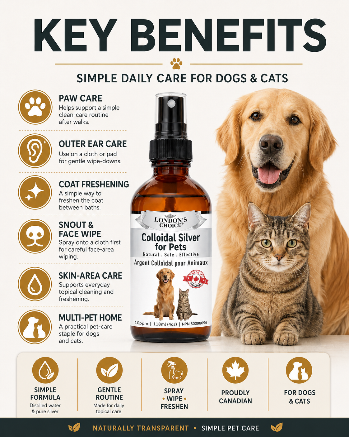Colloidal Silver Spray for Dogs & Cats — 10 ppm