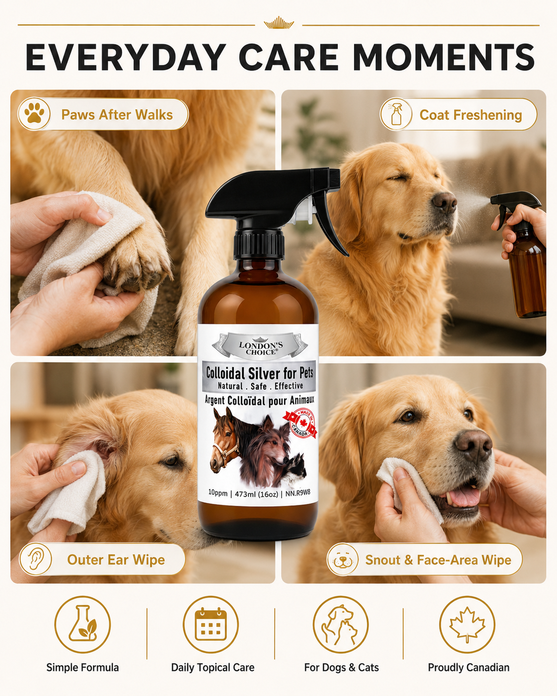 Colloidal Silver Spray for Dogs & Cats — 10 ppm