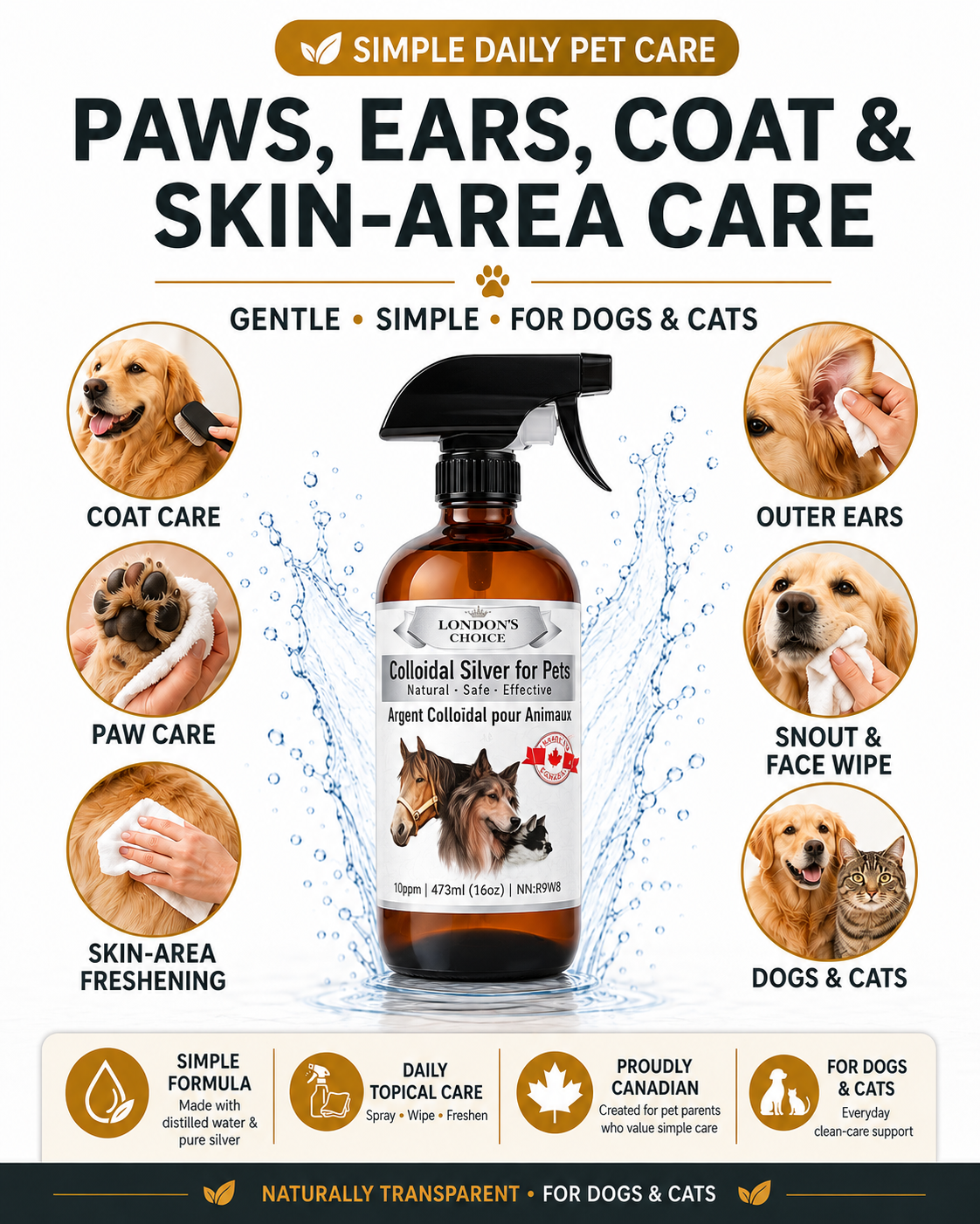 Colloidal Silver Spray for Dogs & Cats — 10 ppm
